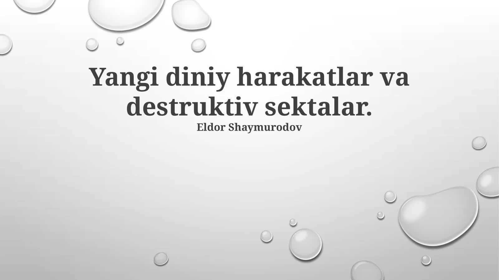 Yangi Diniy Harakatlar va Destruktiv Sektarlar