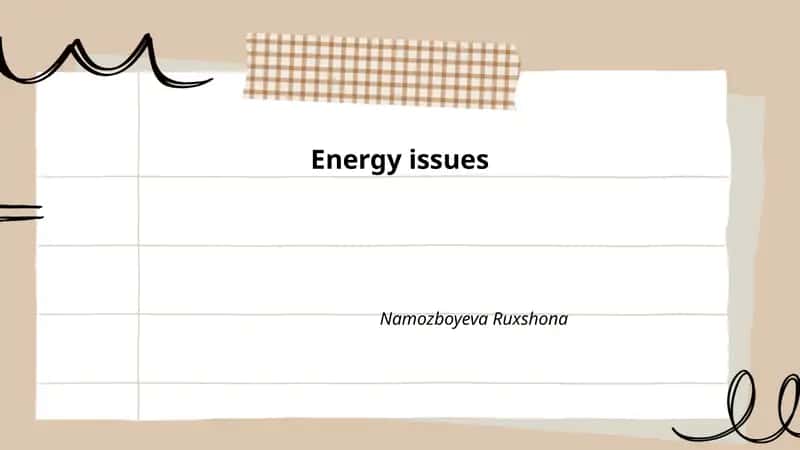 Energy issues