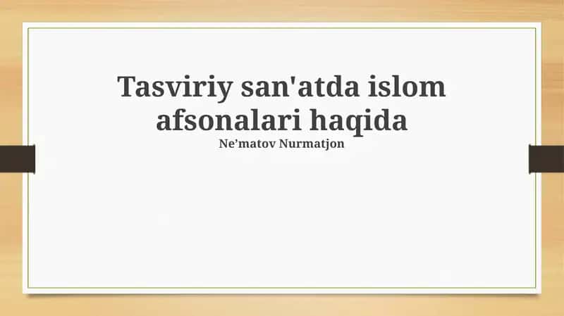 Tasviriy san'atda islom afsonalari haqida