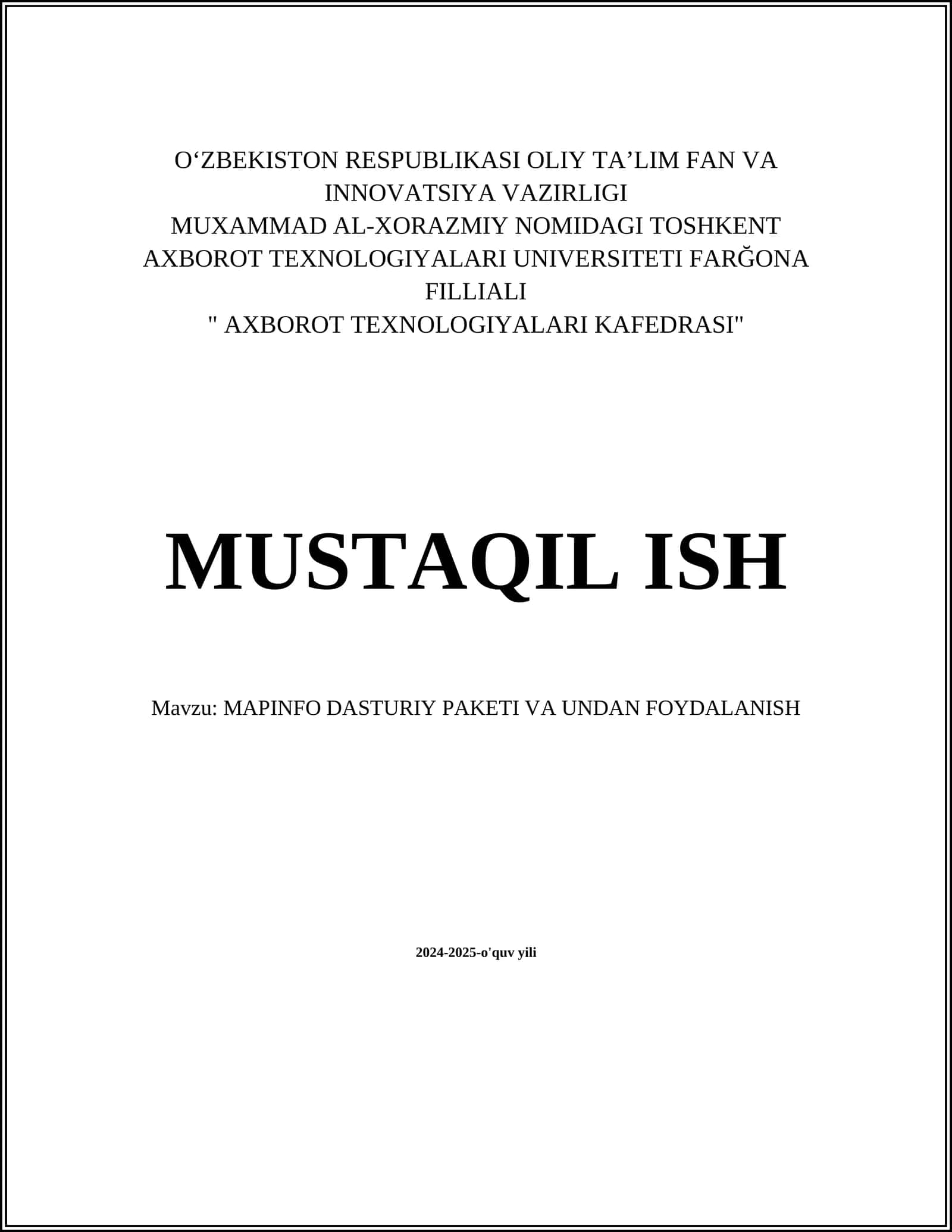 MapInfo dasturiy paketi