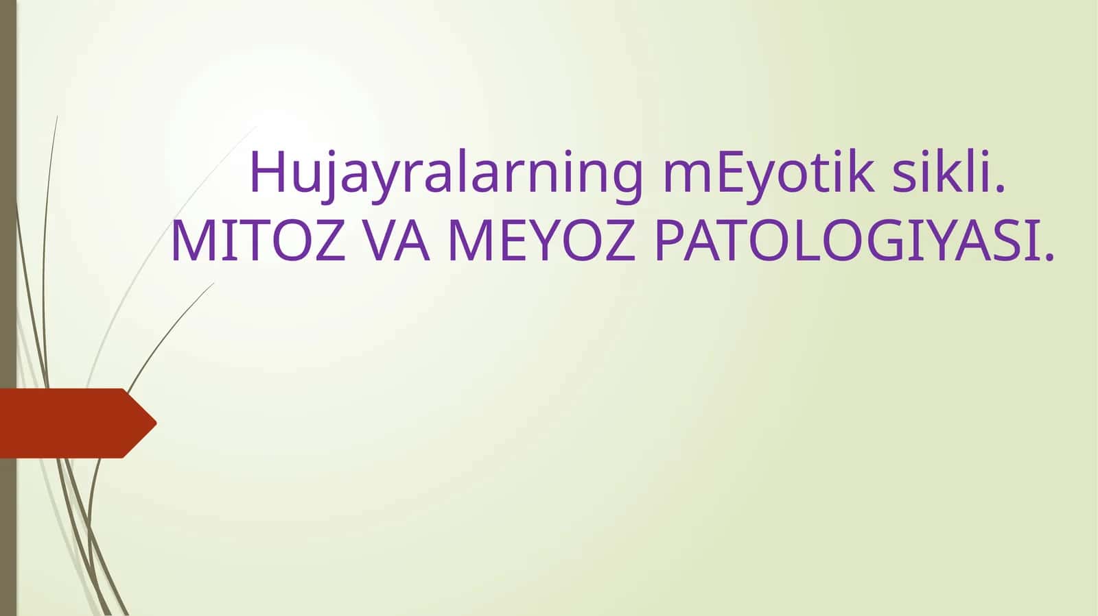 HujayralarningmEyotiksi. MITOZ VA MEYOZ PATOLOGIYASI