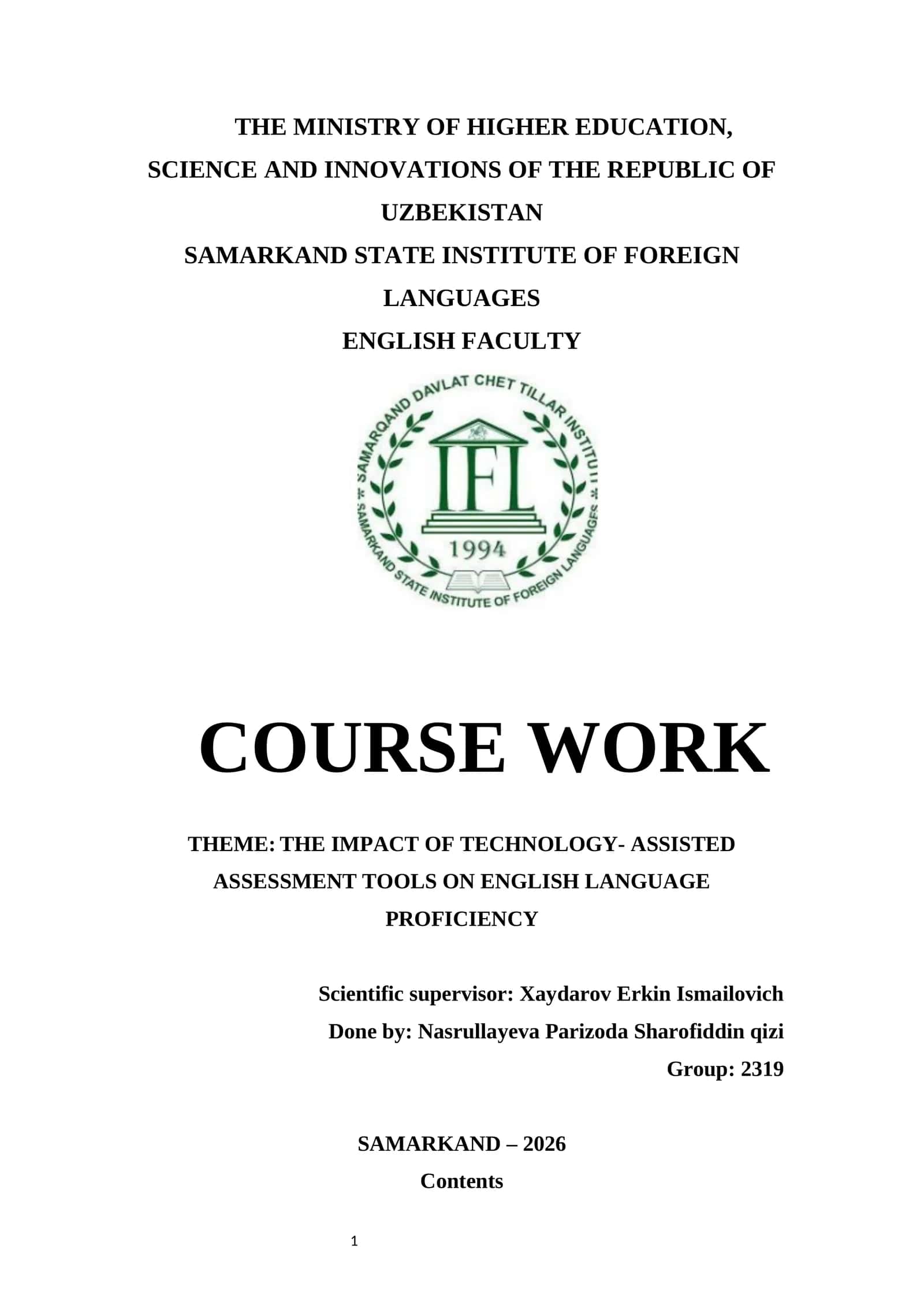 THE IMPACT OF TECHNOLOGY- ASSISTED ASSESSMENT TOOLS ON ENGLISH LANGUAGE PROFICIENCY