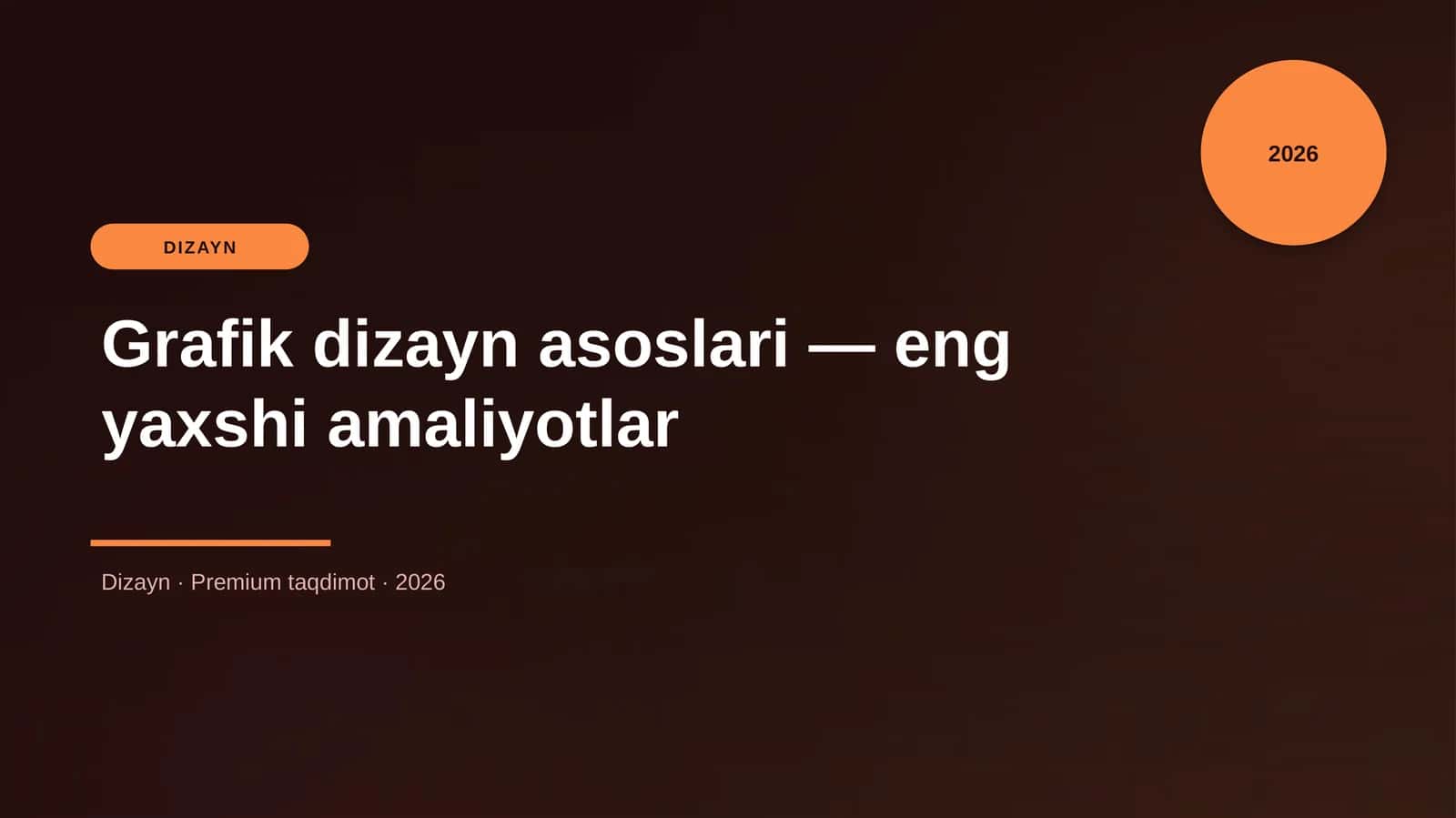 Grafik dizayn asoslari — eng yaxshi amaliyotlar