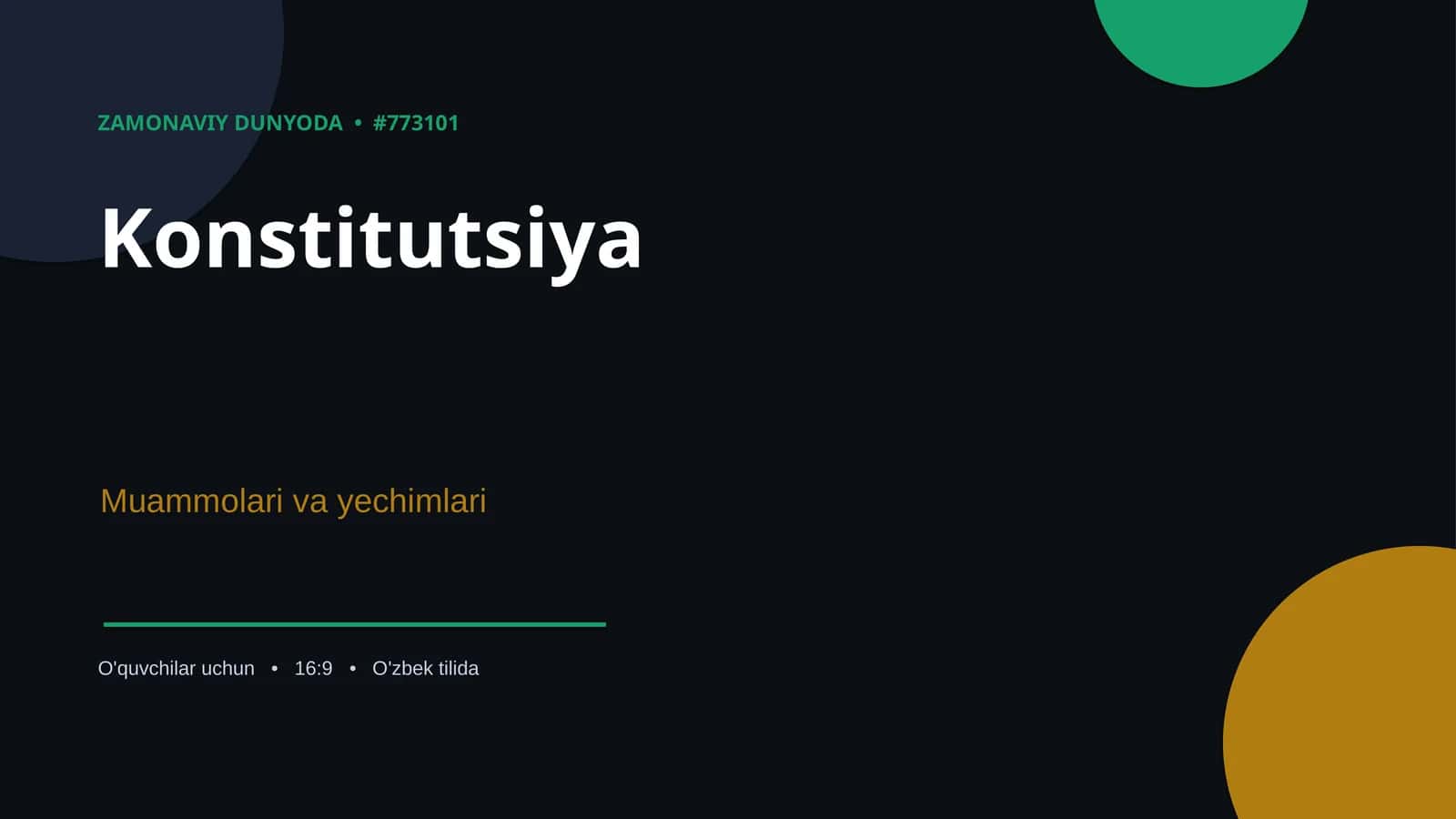 Konstitutsiya Muammolari va yechimlari