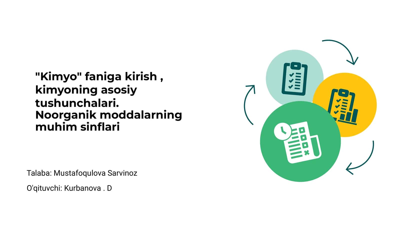 Kimyo faniga kirish