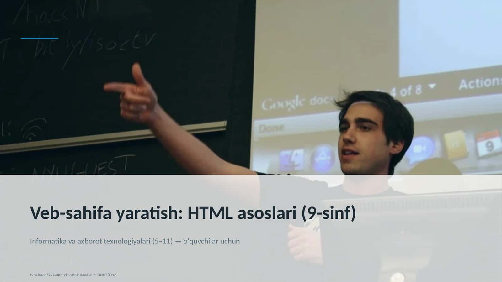 Veb-sahifa yaratish: HTML asoslari (9-sinf)