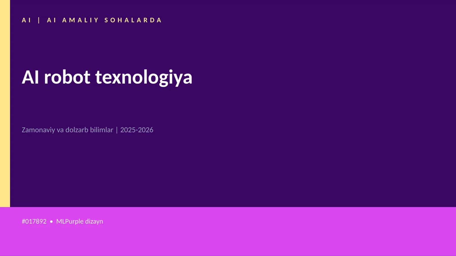 AI AMALIY SOHALARDA
