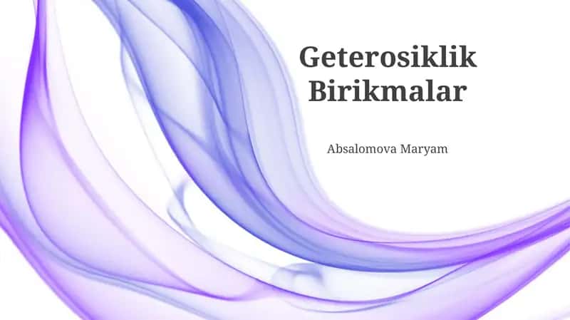Geterosiklik Birikmalar