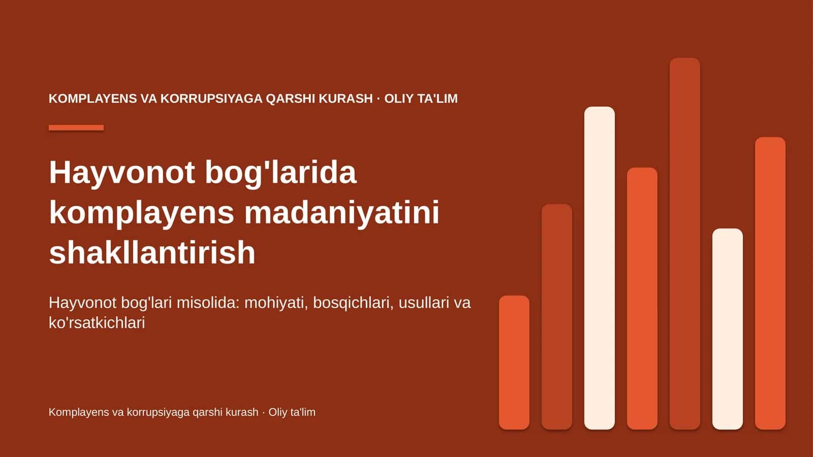 Hayvonot bog'larida komplayens madaniyatini shakllantirish