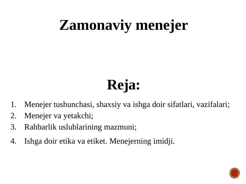 Zamonaviy menejer