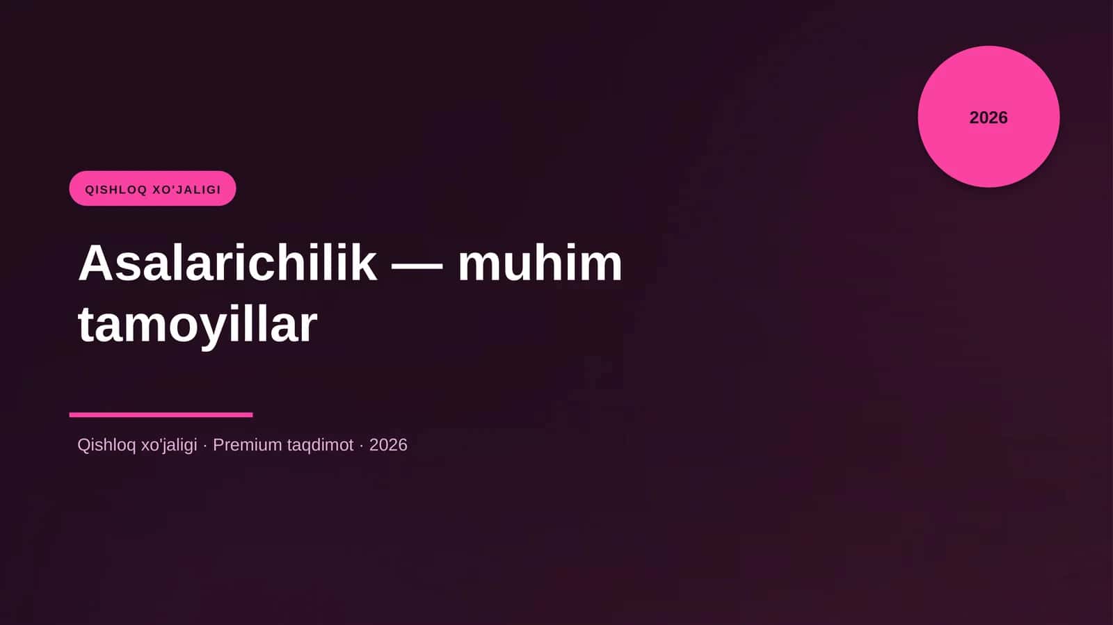 Asalarichilik — muhim tamoyillar