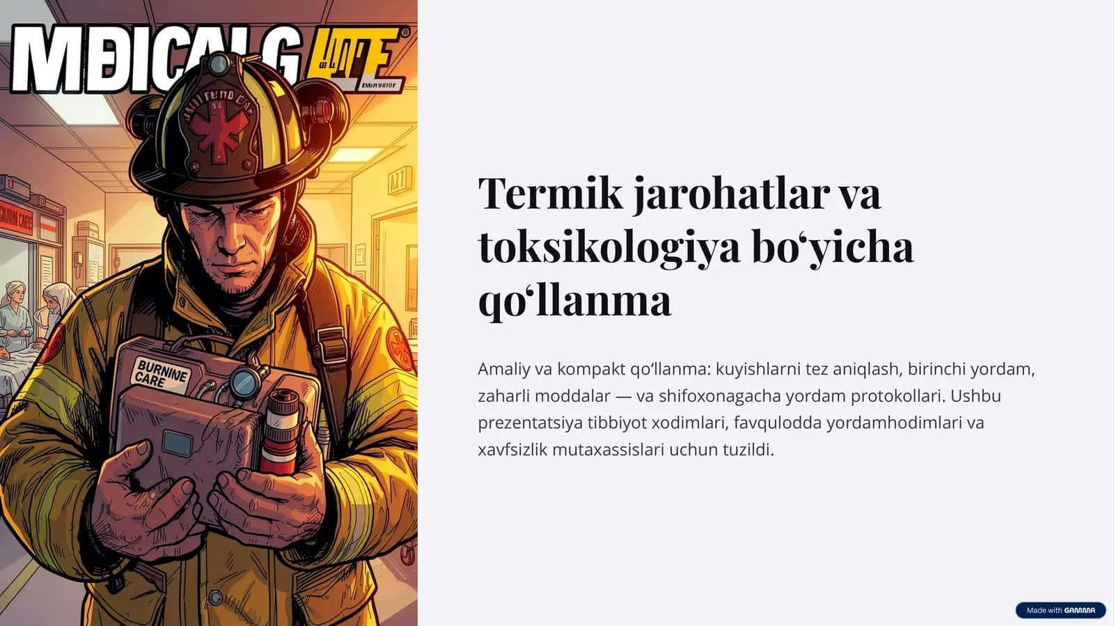 Termik jarohatlar va toksikologiya boʻyicha qoʻllanma