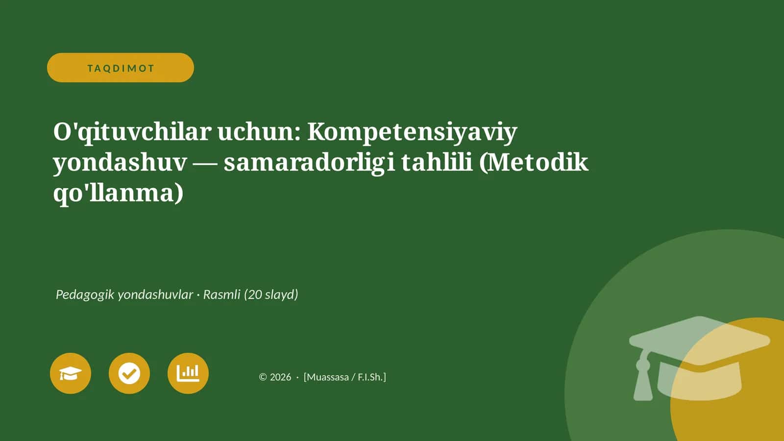 O'qituvchilar uchun: Kompetensiyaviy yondashuv — samaradorligi tahlili (Metodik qo'llanma)