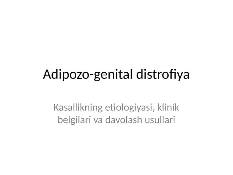 Adipozo-genital distrofiya