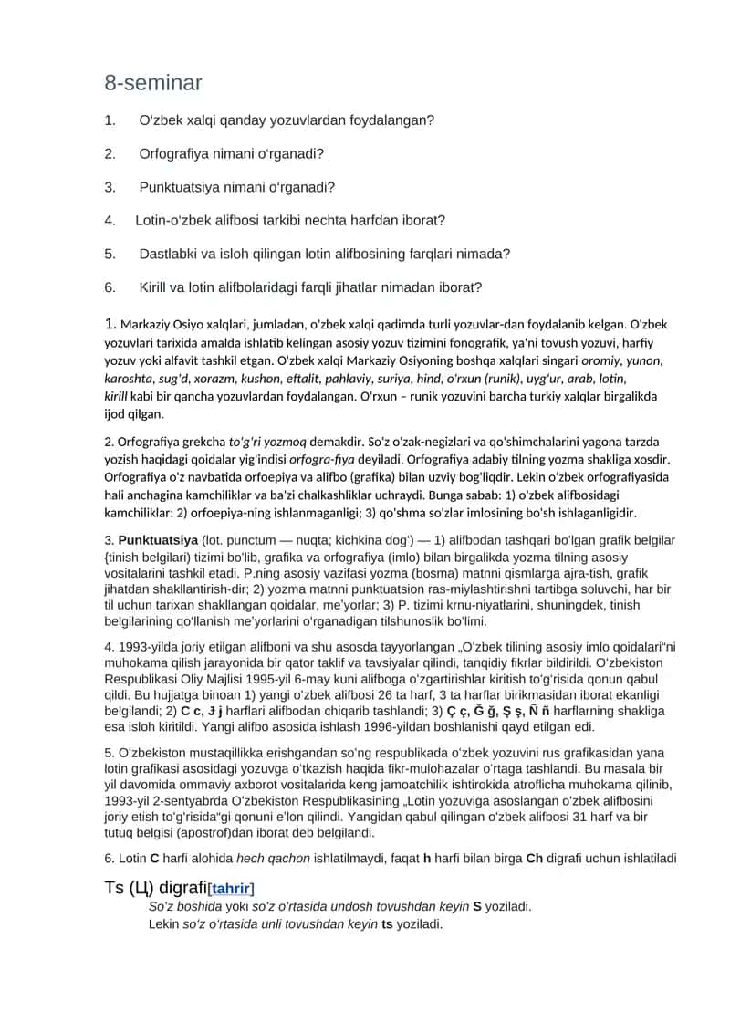 O'zbek xalqing yozuvlari