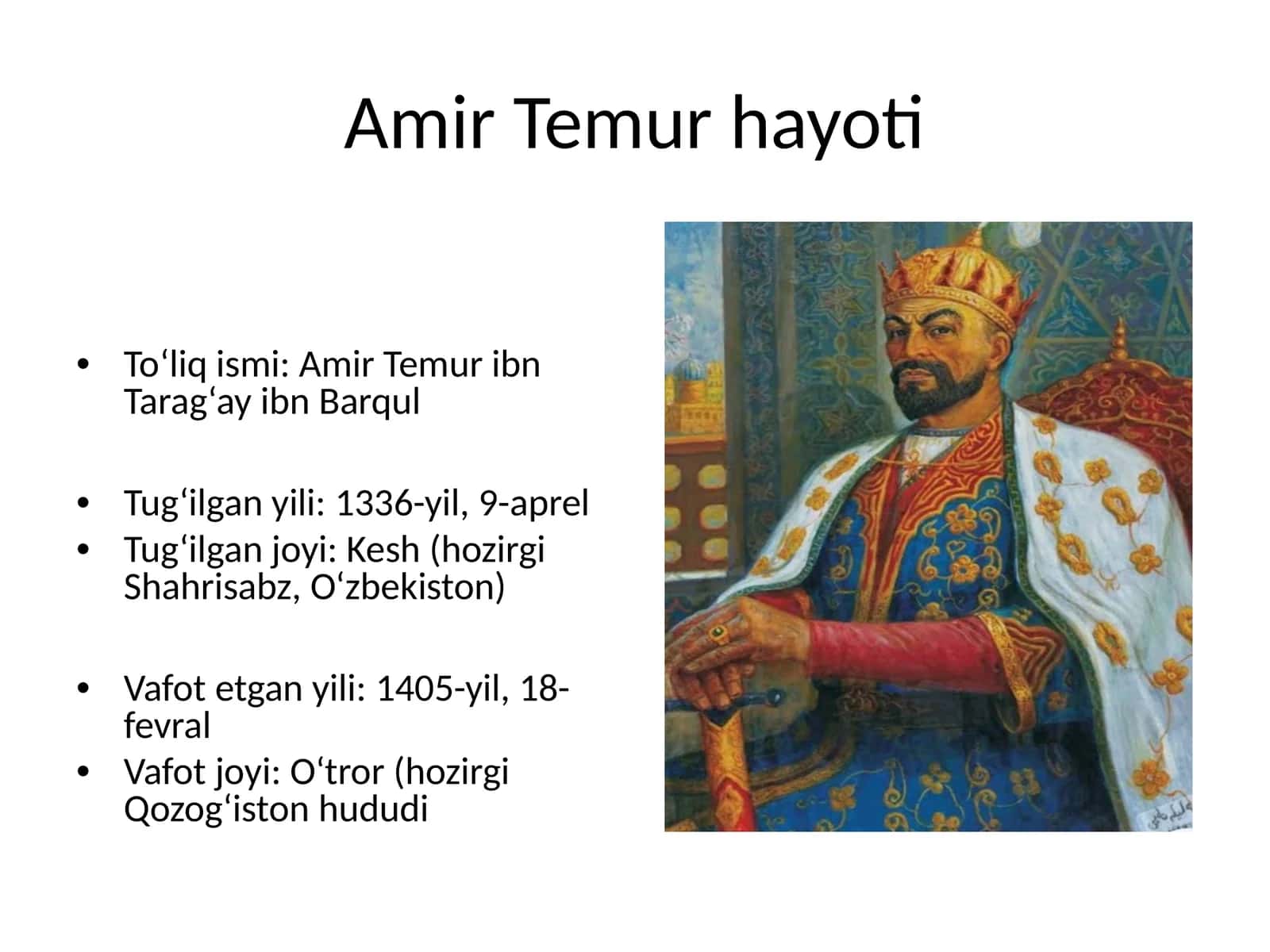 Amir Temur hayoti