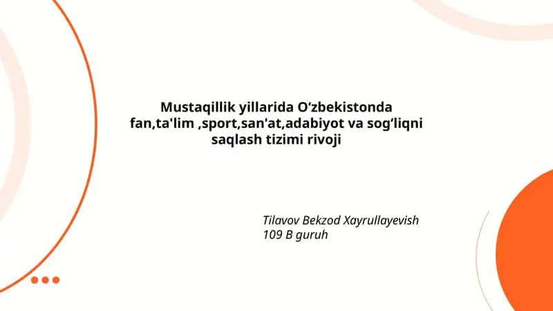 Oʻzbekistonda ilm-fan sohasidagi islohotlar va ilmiy-tadqiqot muassasalari rivoji