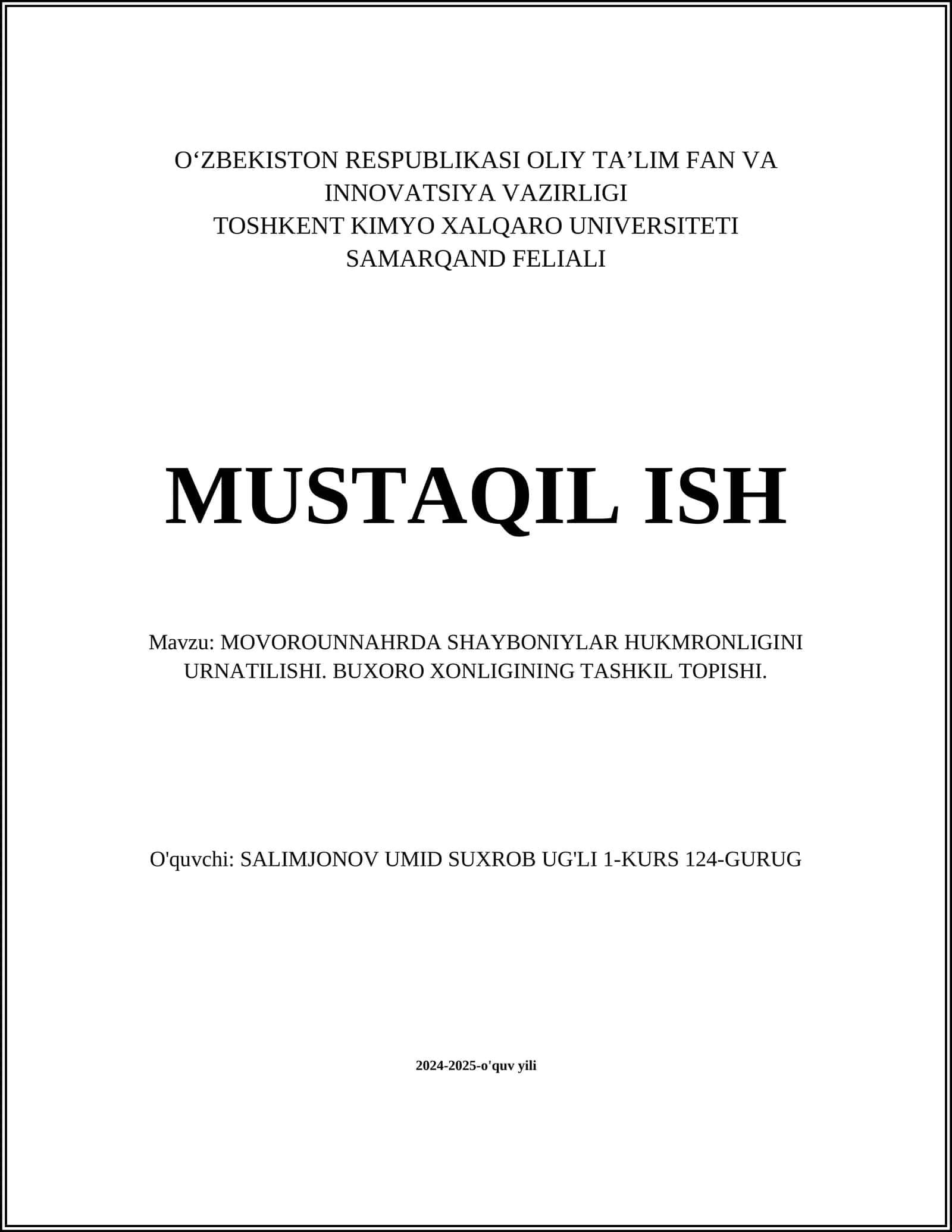 Shayboniylar sulolasining kelib chiqishi
