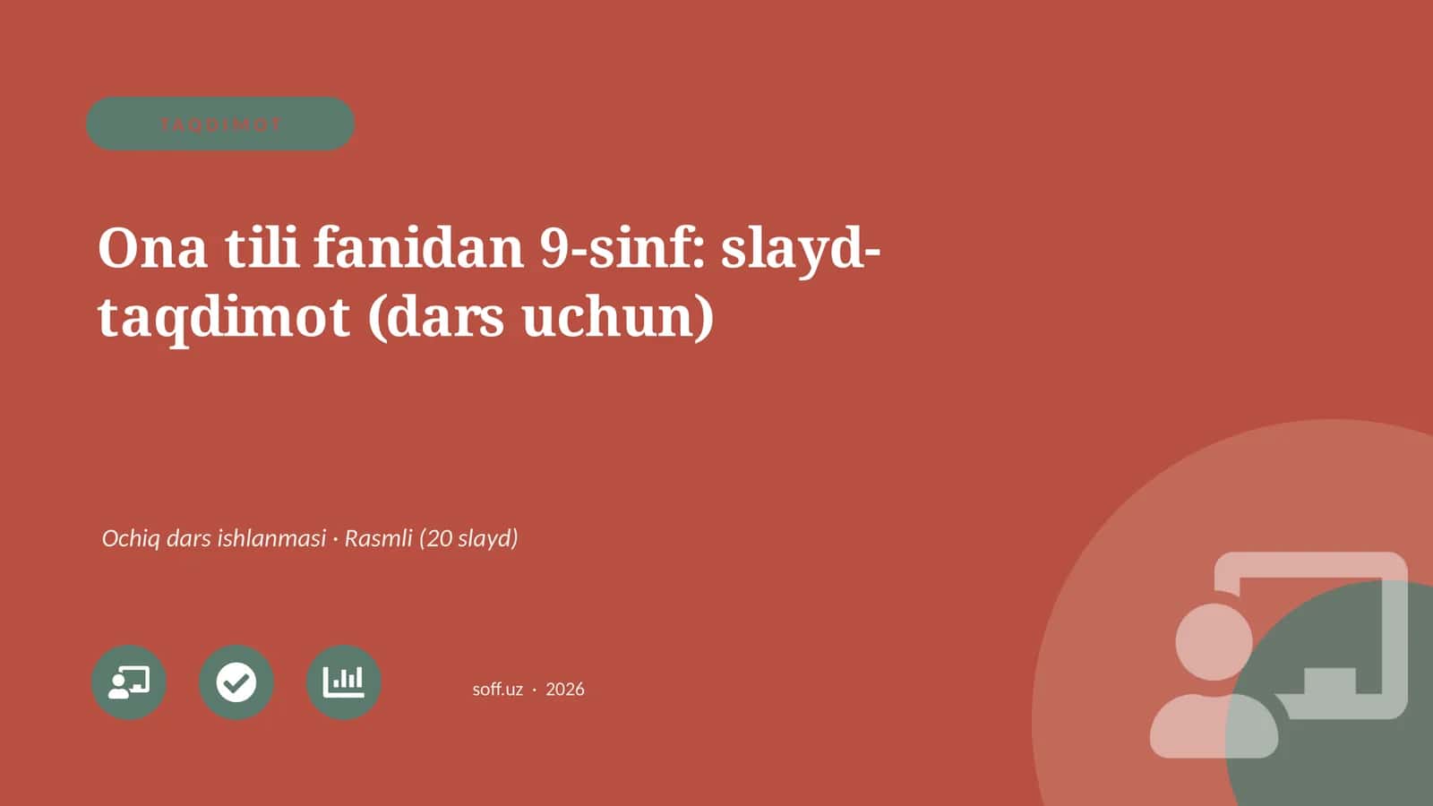 Ona tili fanidan 9-sinf: slayd-taqdimot (dars uchun)