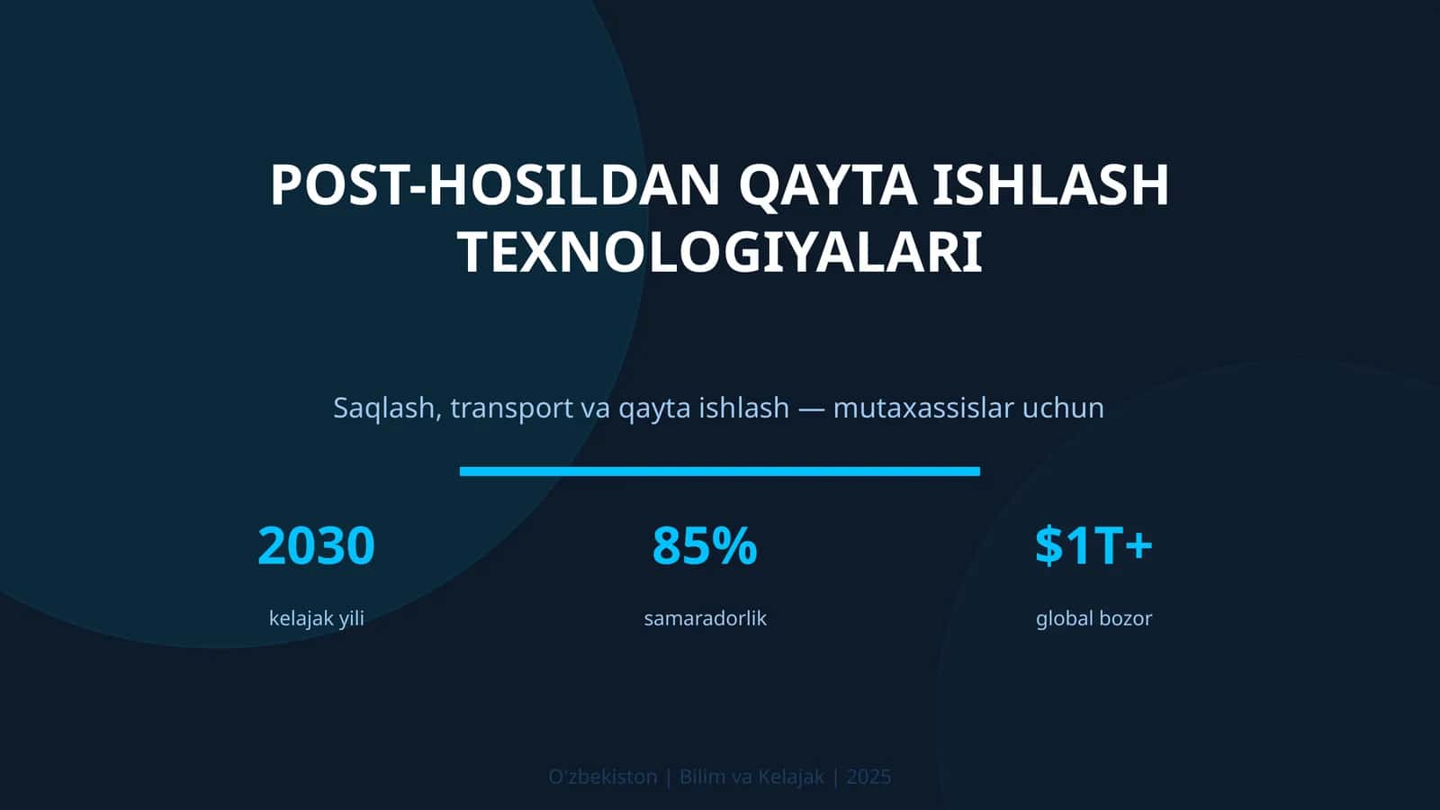 Post-hosildan qayta ishlash texnologiyalari
