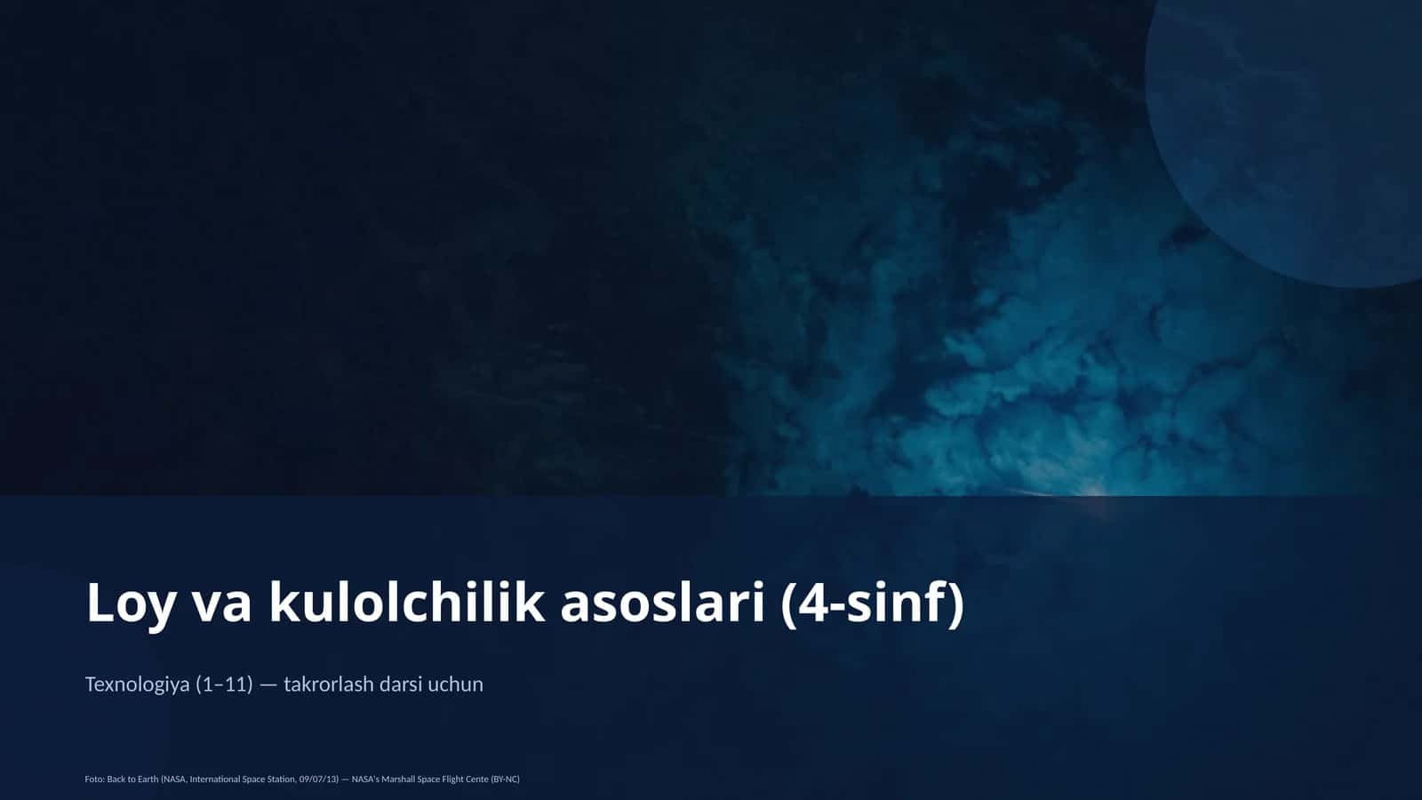 Loy va kulolchilik asoslari (4-sinf)