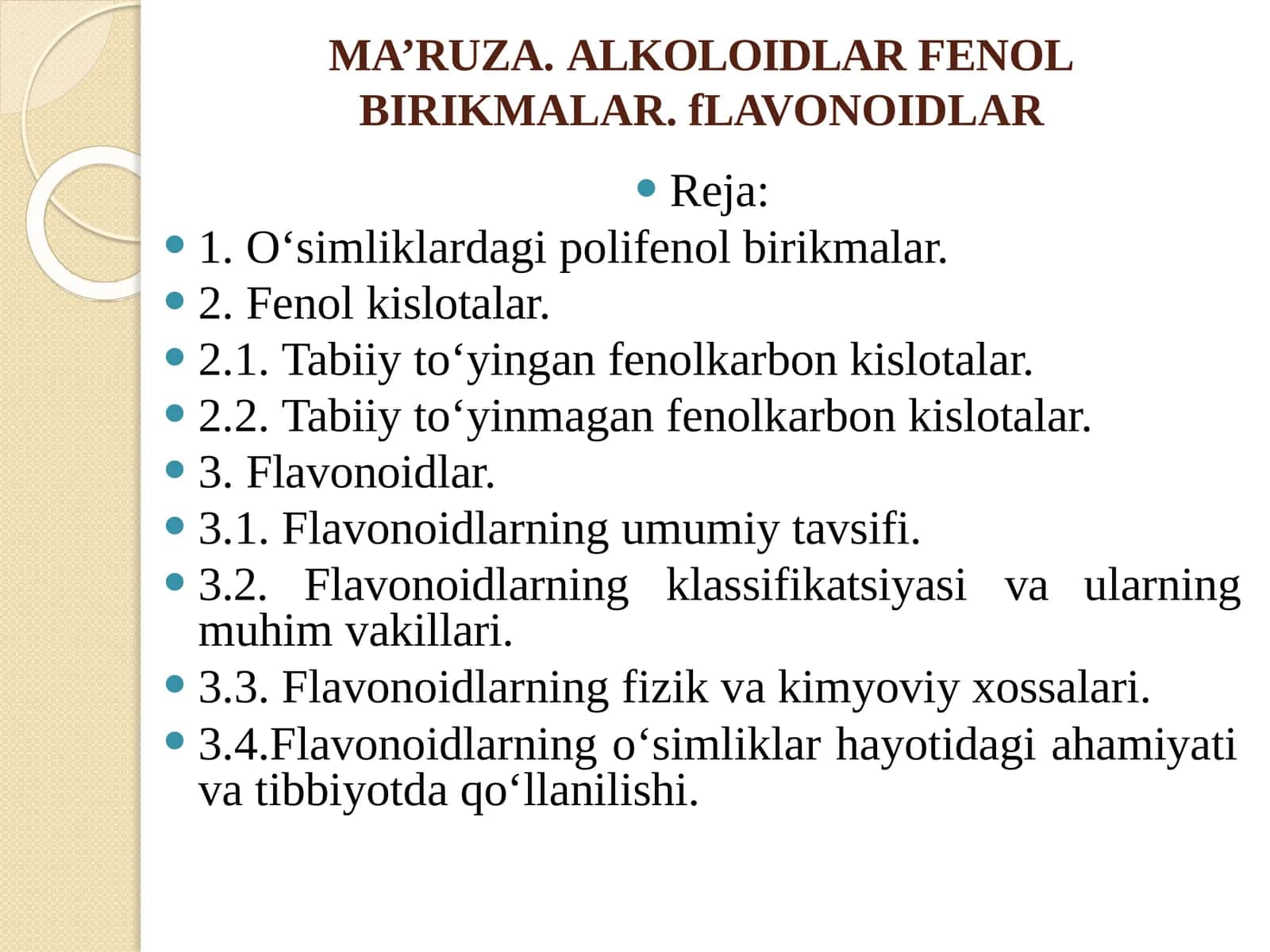 ALKOLOIDLAR  FENOL  BIRIKMALAR.  fLAVONOIDLAR