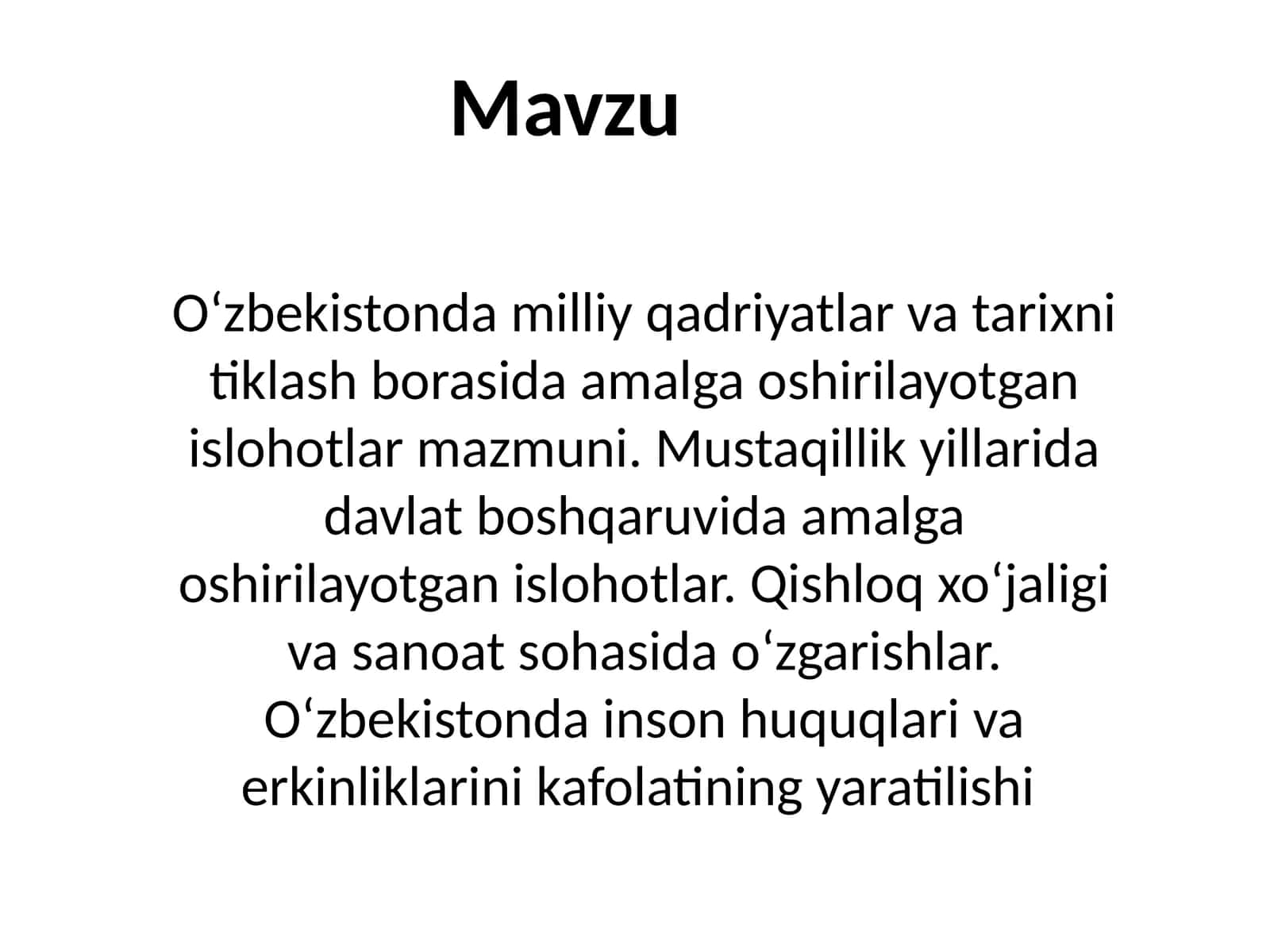 Oʻzbekistondagi Milliy qadriyatlar