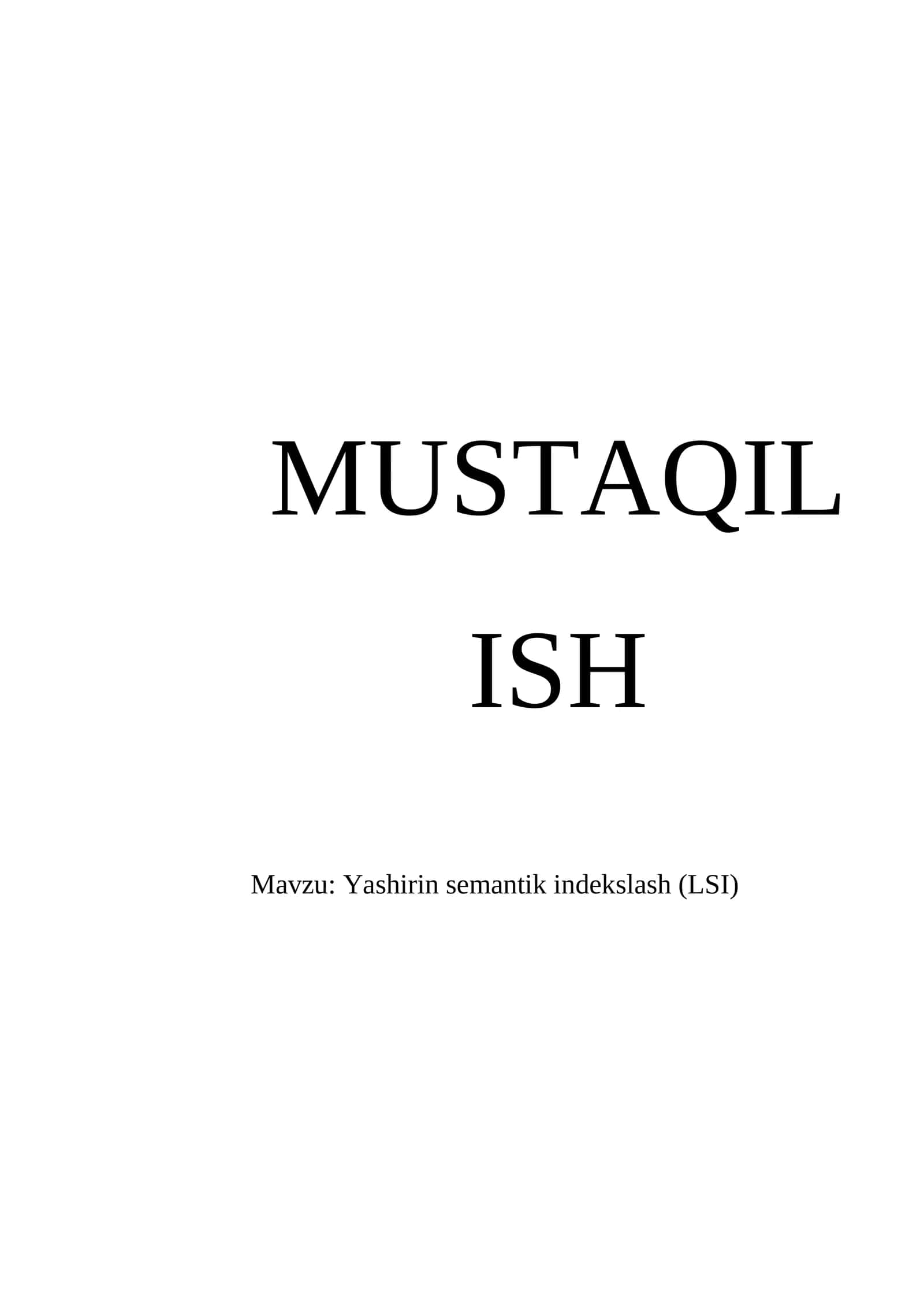 Yashirin semantik indekslash (LSI)