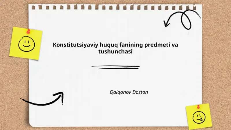 Konstitutsiyaviy huquq fanining predmeti va tushunchasi