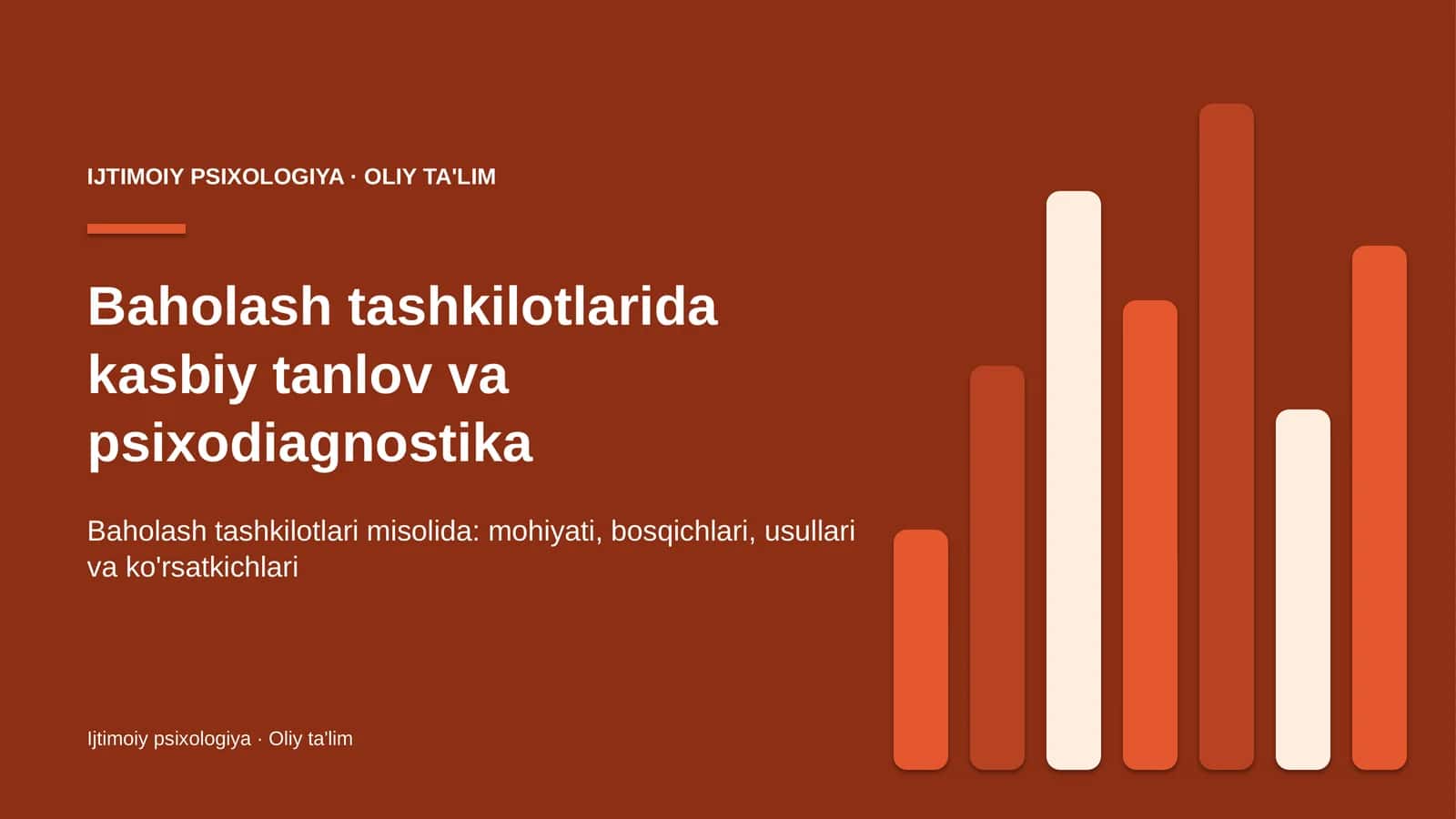 Baholash tashkilotlarida kasbiy tanlov va psixodiagnostika