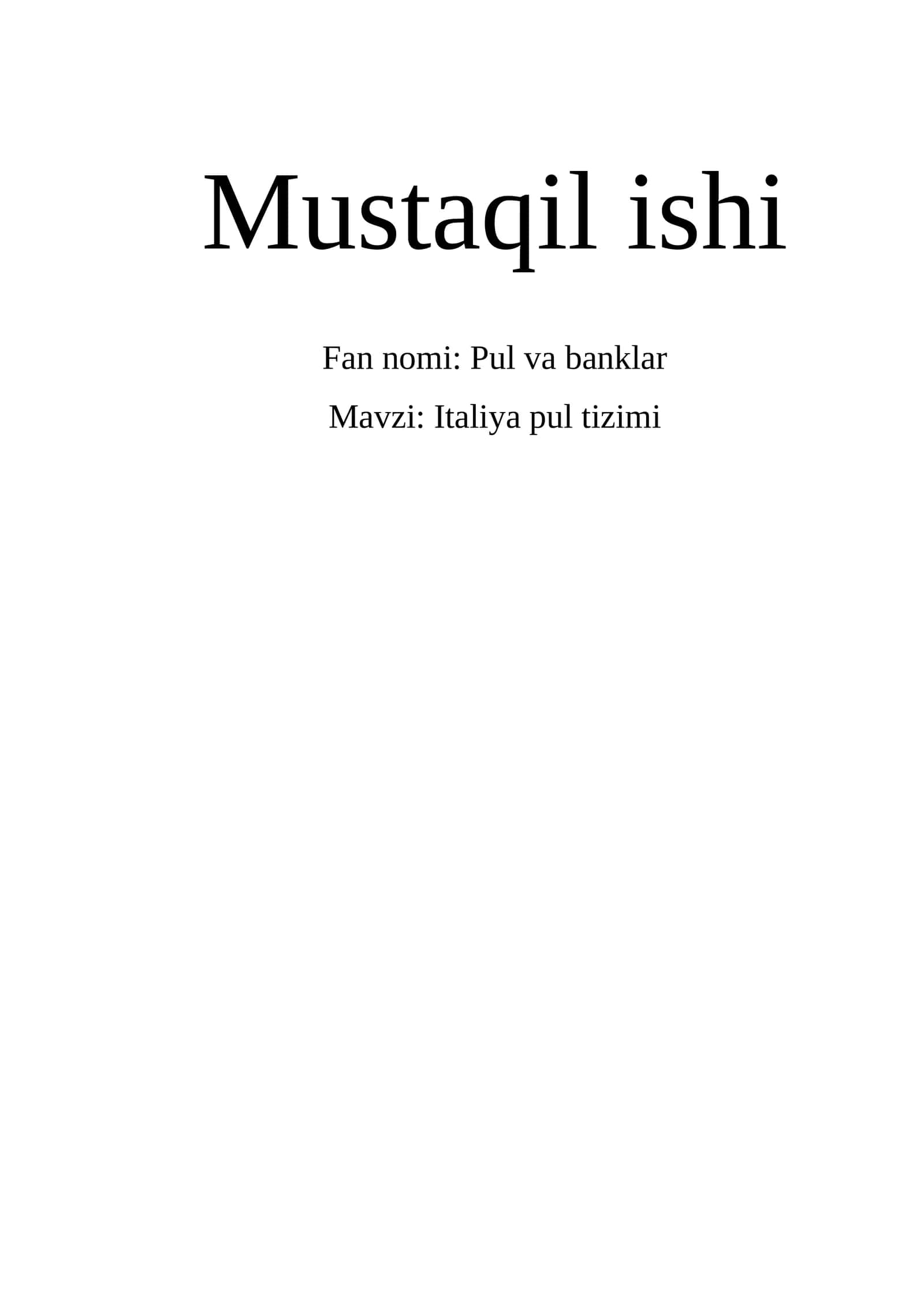 Italiya pul tizimi