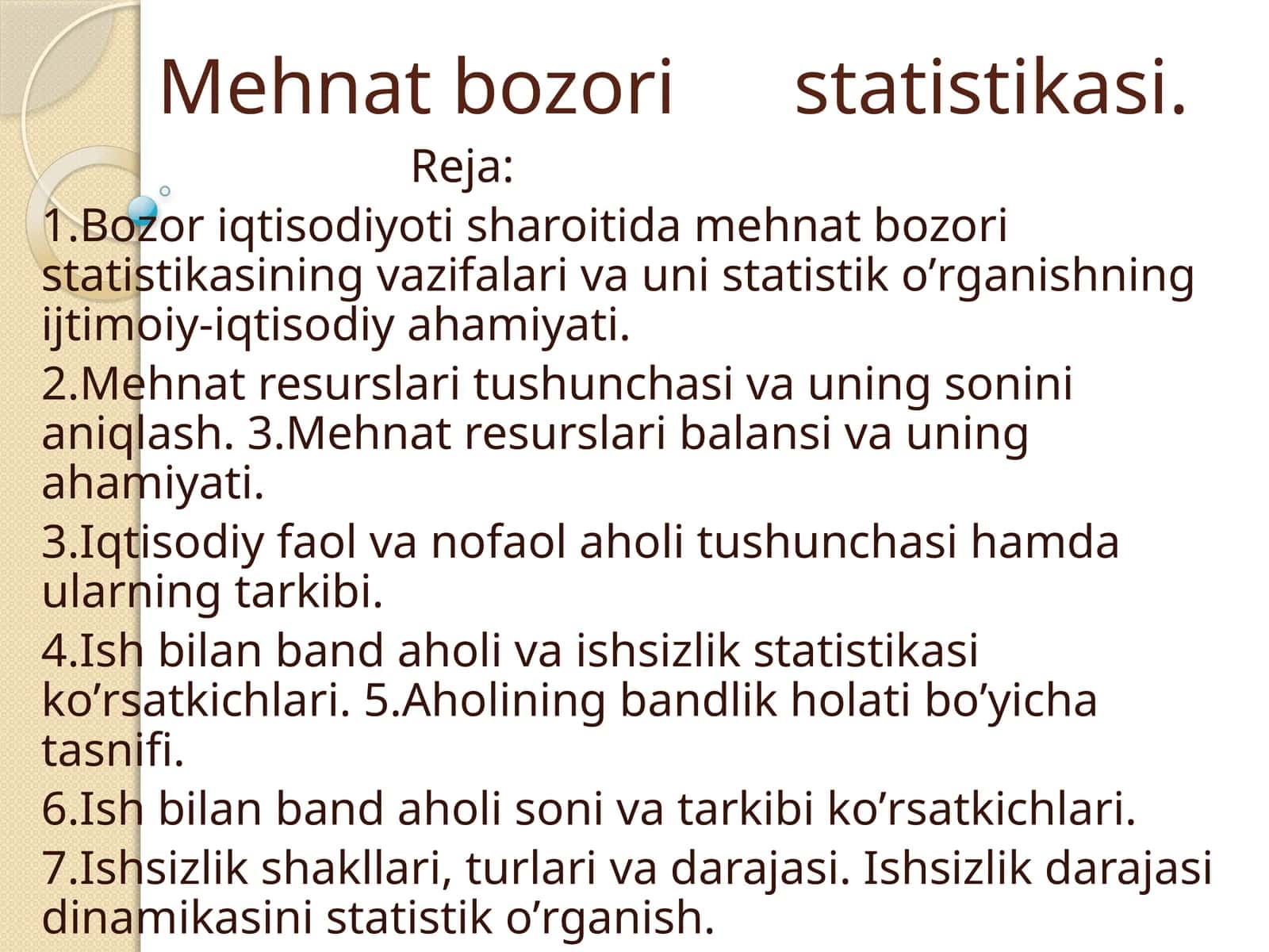 Mehnat bozori statistikasi