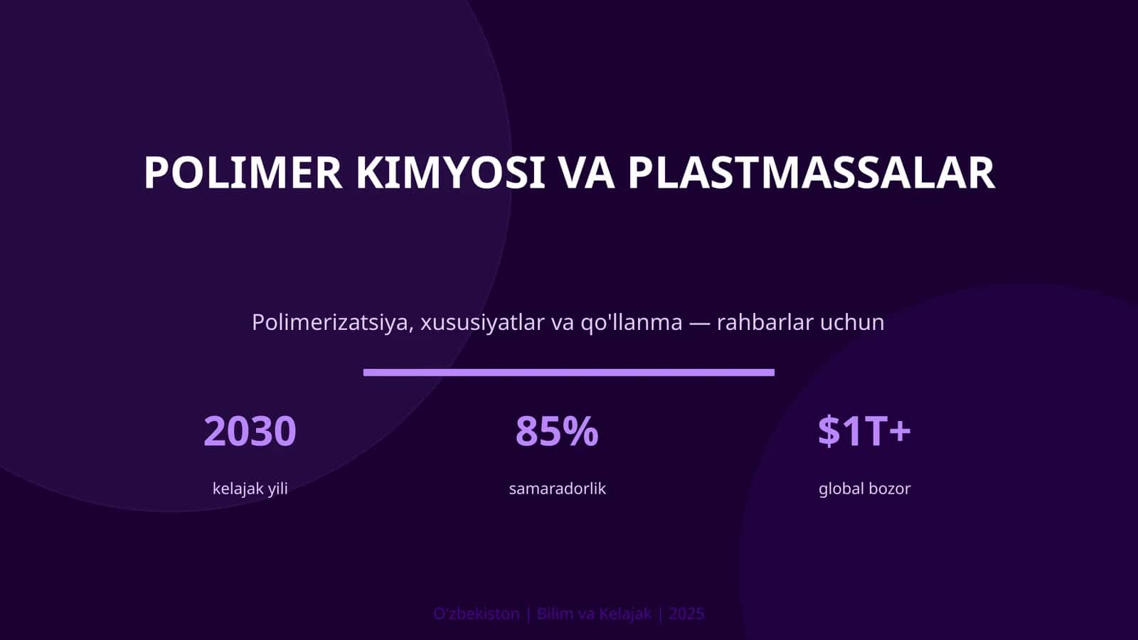 Polimer kimyosi va plastmassalar
