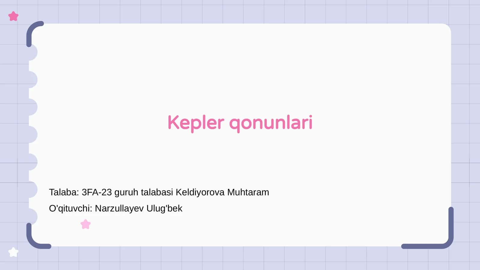 Kepler qonunlari