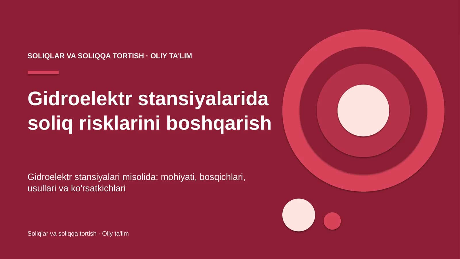 Gidroelektr stansiyalarida soliq risklarini boshqarish