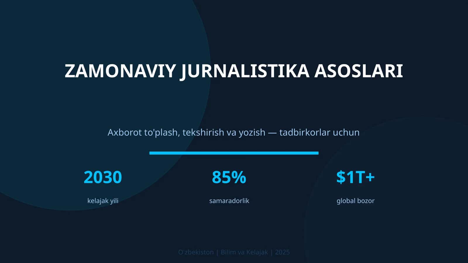 ZAMONAVIY JURNALISTIKA ASOSLARI
