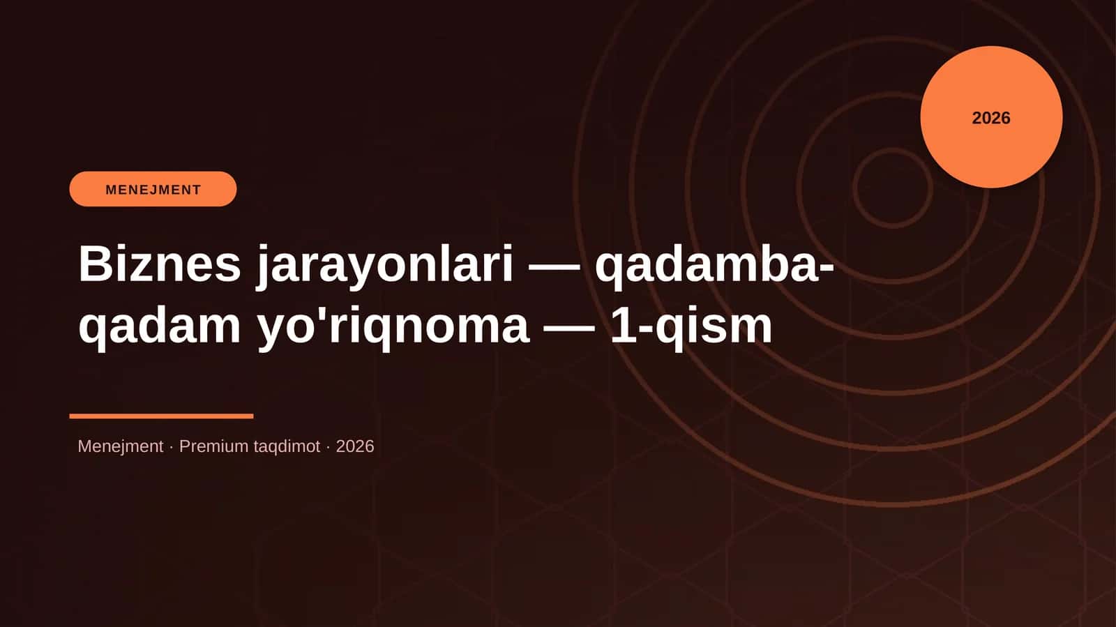 Biznes jarayonlari — qadamba-qadam yo'riqnoma — 1-qism