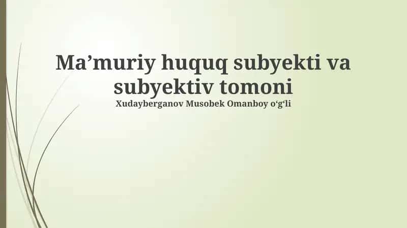 Ma'muriy Huquq