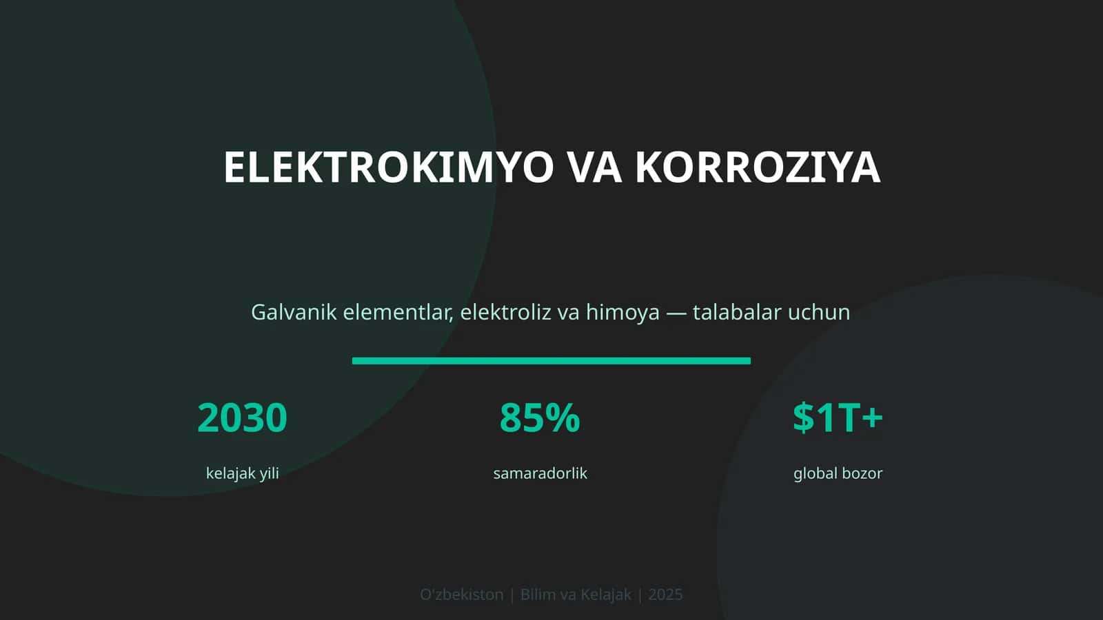 Elektrokimyo va Korroziya