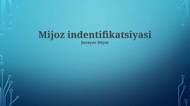 Mijoz indentifikatsiyasi