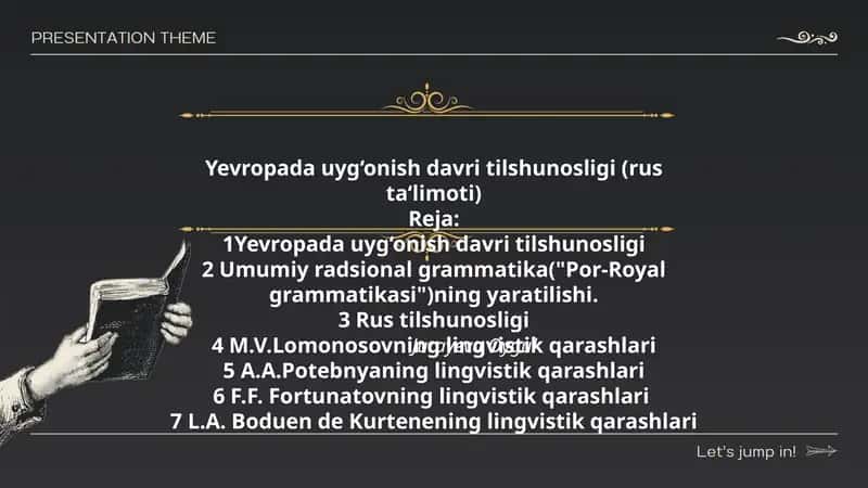 Yevropada uyg‘onish davri tilshunosligi (rus ta‘limoti)