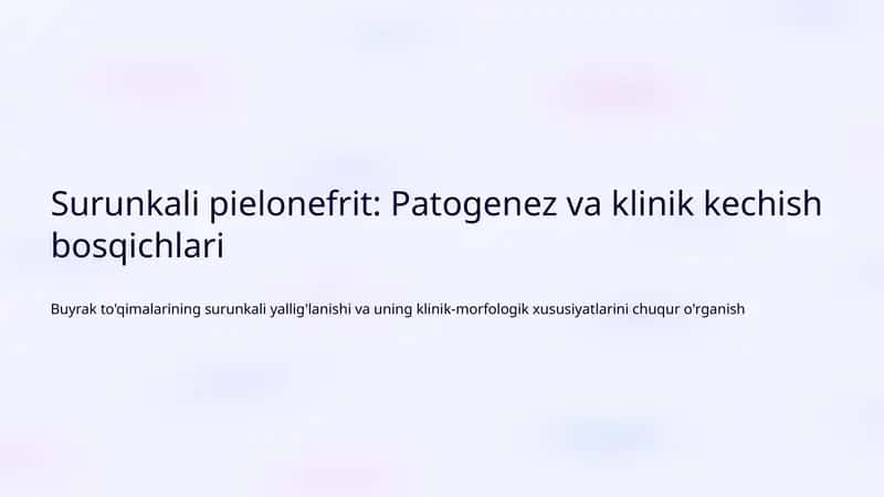 Surunkali pielonefrit