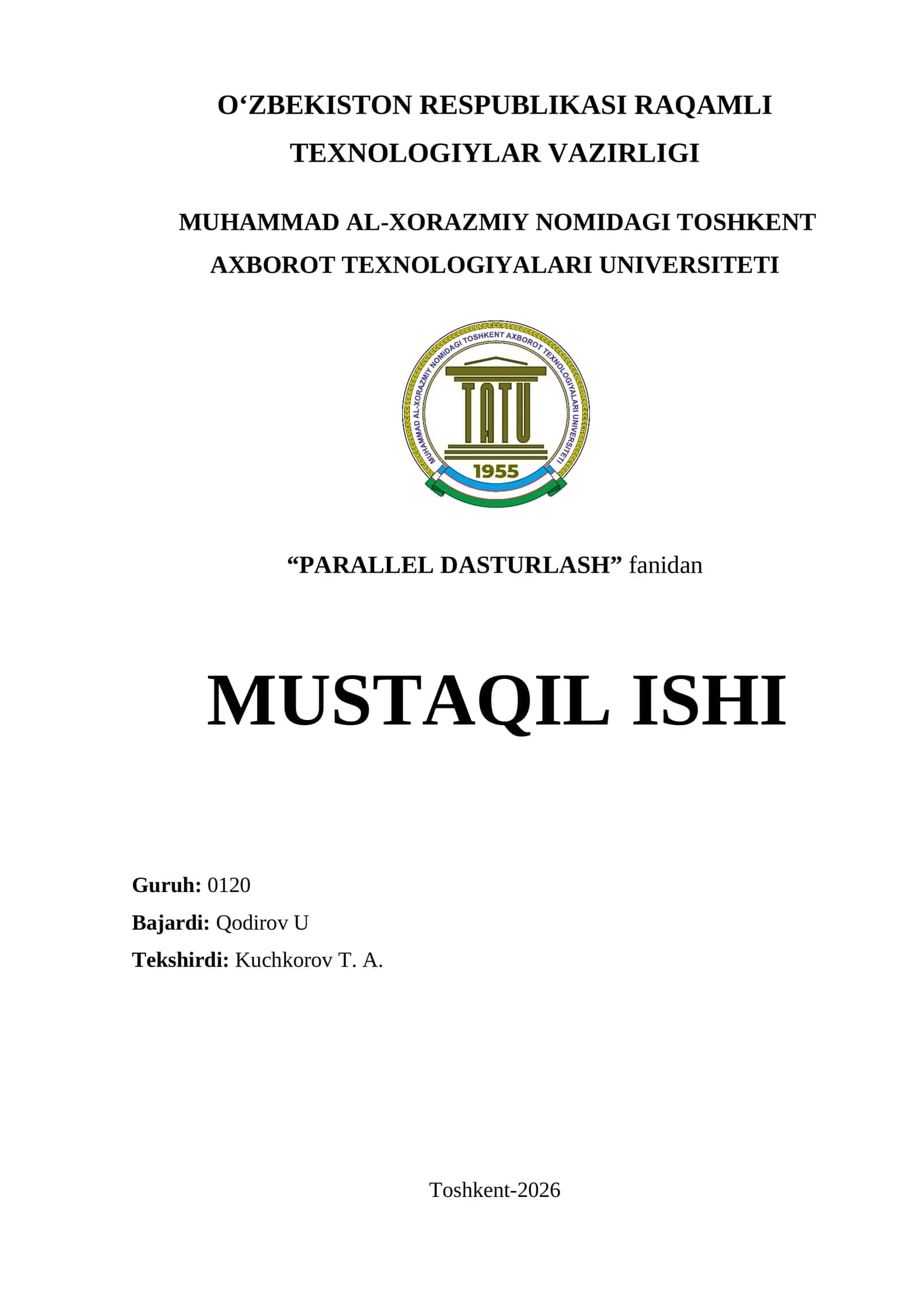 Dasturlash tillarining parallel hisoblash tizimlaridagi qo’llanilish ahamiyati