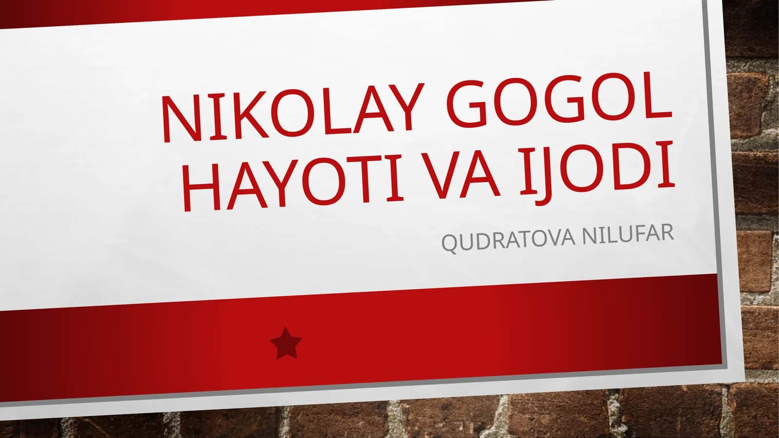 Nikolay Gogol hayot va ijodi
