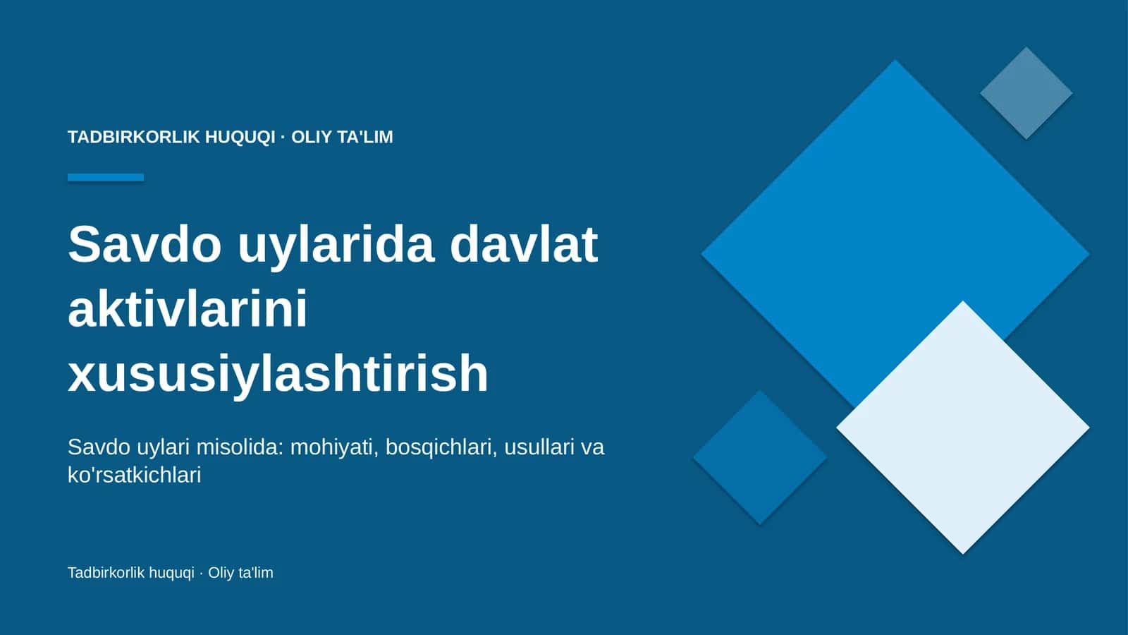 savdo uylarida davlat aktivlarini xususiylashtirish 9391