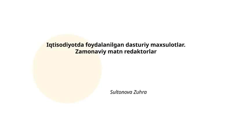 Matnni qayta ishlash dasturlari