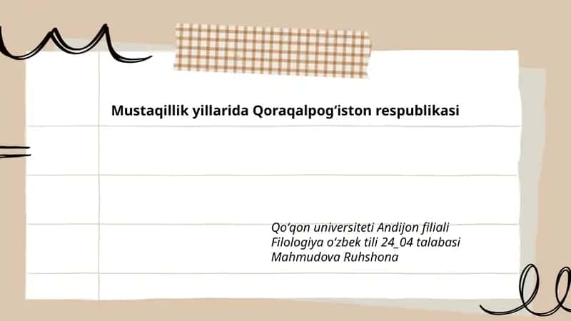 Mustaqillik yillarida Qoraqalpogʻiston respublikasi