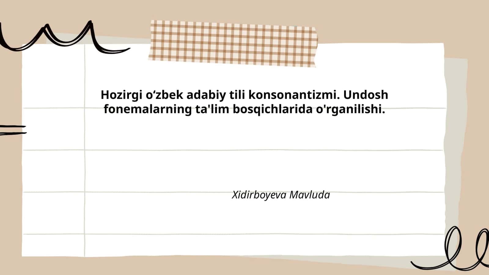 Hozirgi oʻzbek adabiy tili konsonantizmi