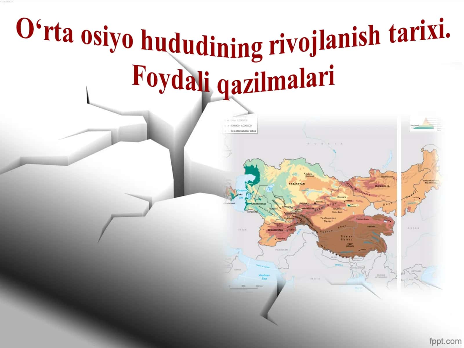 O‘rta osiyo hududining rivojlanish tarixi. Foydali qazilmalari