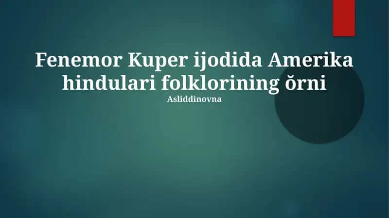 Kuperning amerika hindulari folklori